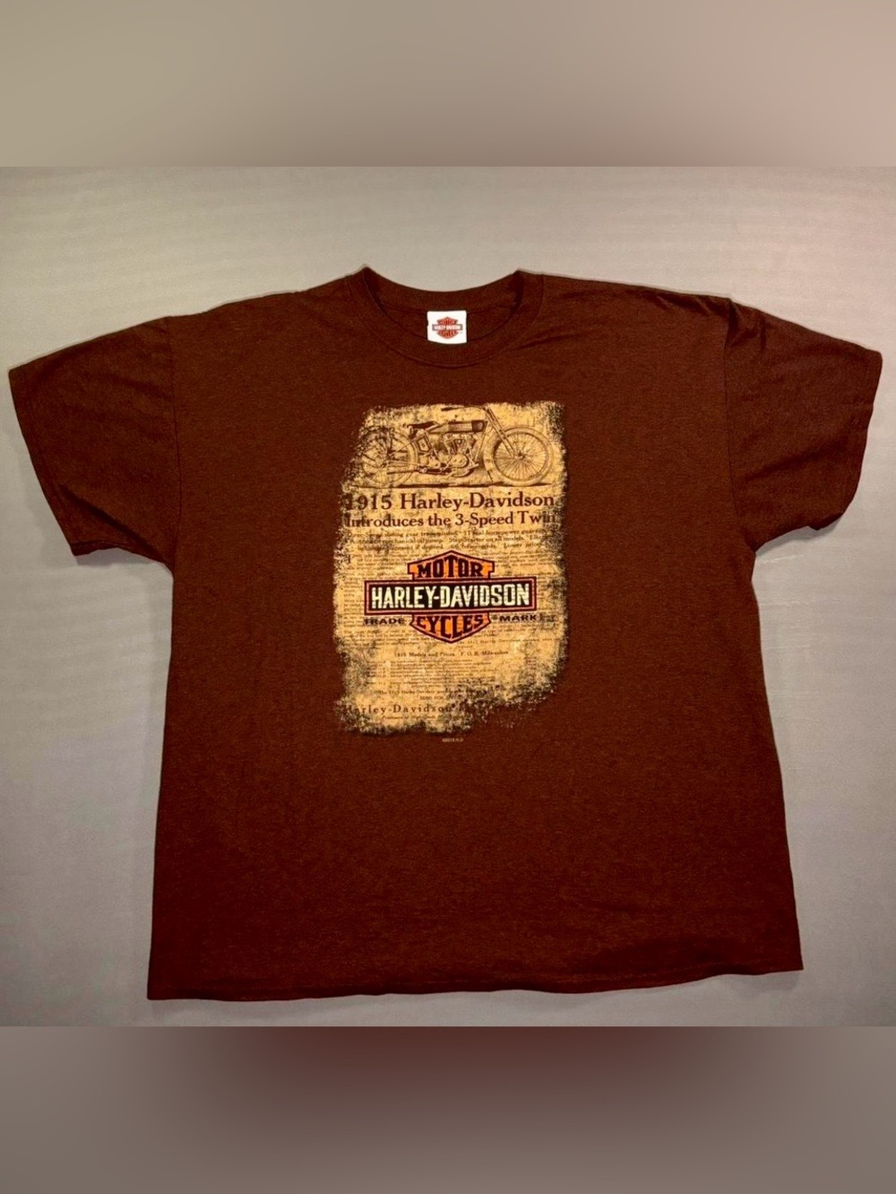 2015 Harley Davidson 1915 3-speed Orange VA Tee in XL